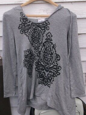 Soma Live Lounge French Terry Drawstring Hooded Long Sleeve Top XS NWT
